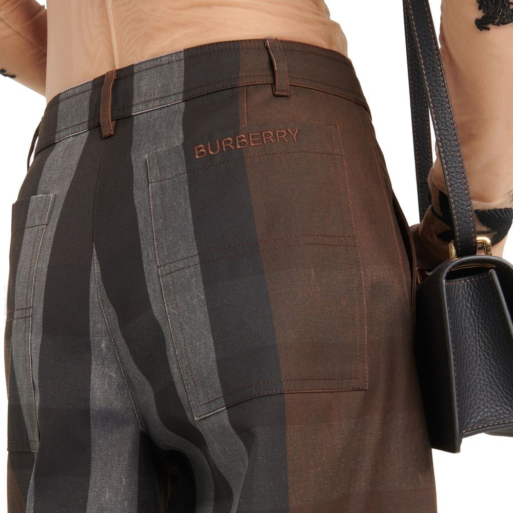 Burberry Brown Cotton Casual Pants