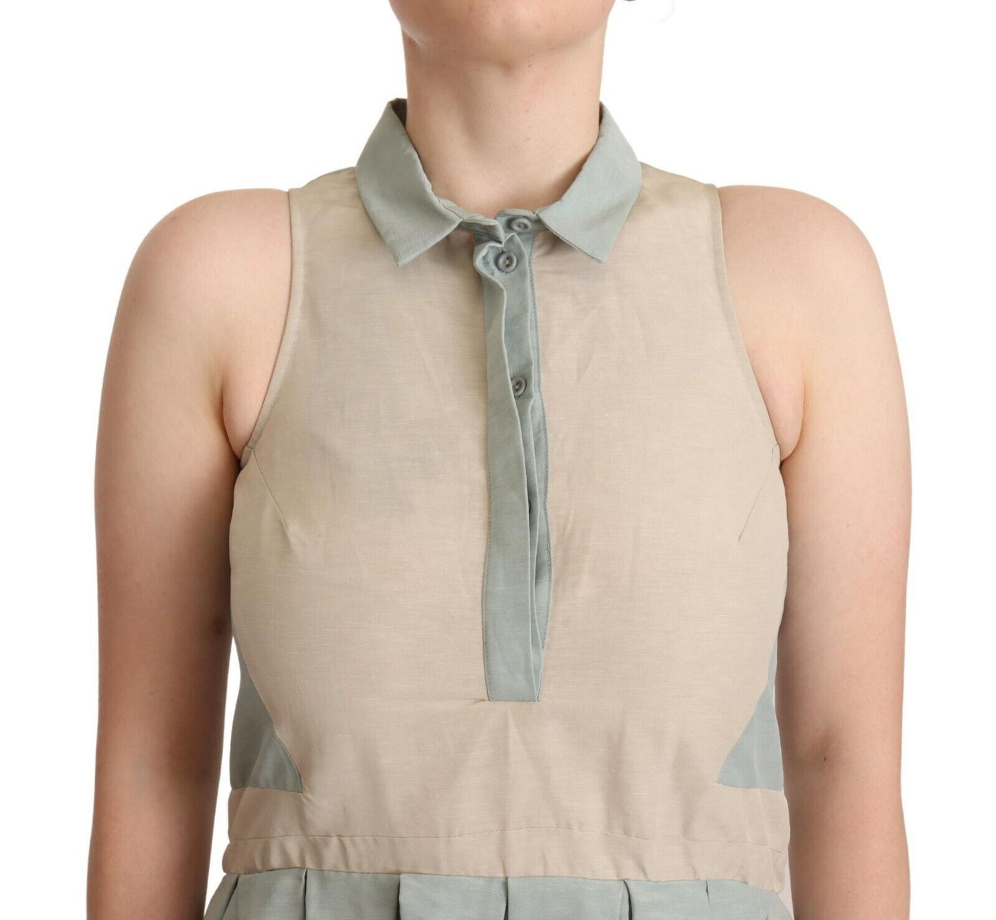 Comeforbreakfast Multicolor Collared Sleeveless Sheath Dress