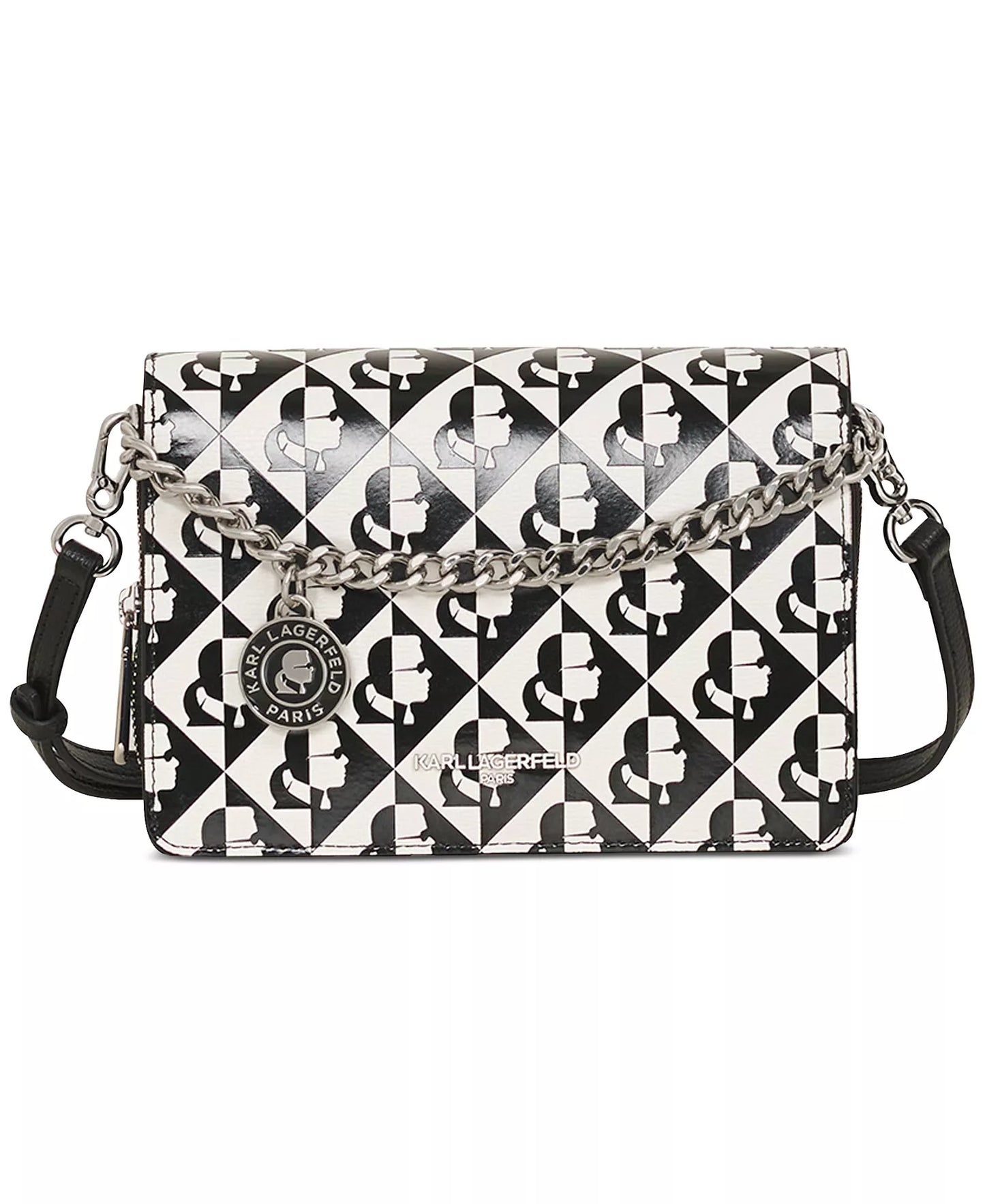 Karl Lagerfeld Logo Pattern Shoulder Bag