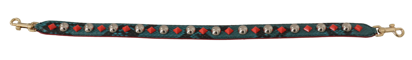 حقيبة دولتشي آند غابانا الجلدية بحزام كتف مزين بكريستالات خضراء