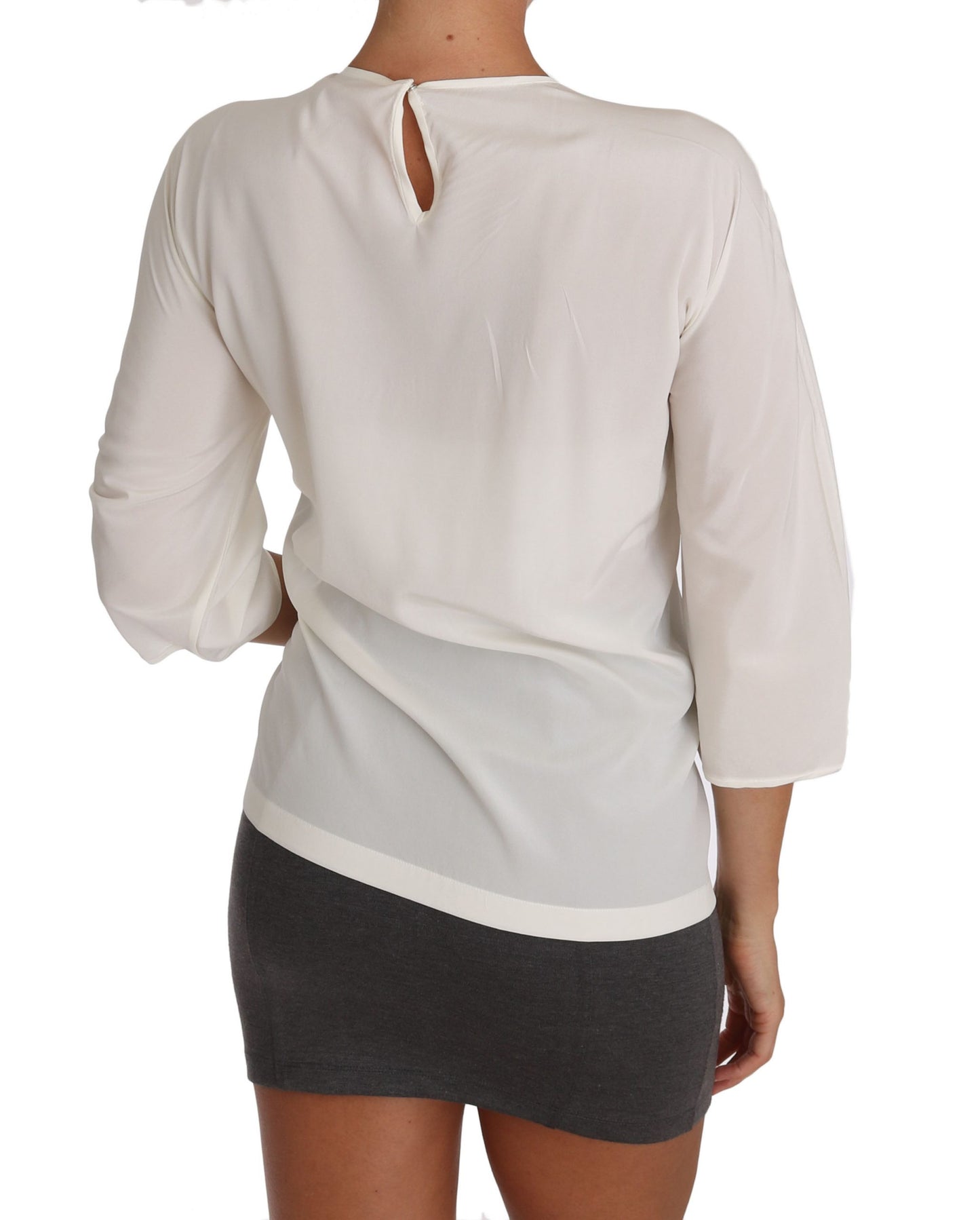 بلوزة وقميص من الحرير الأبيض من دولتشي آند غابانا #dgfamily