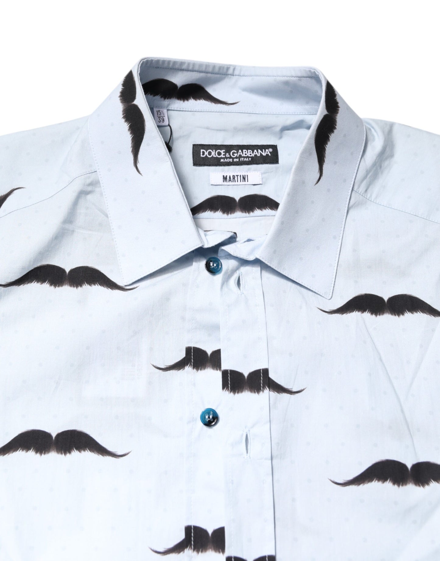 قميص مارتيني الرسمي من دولتشي آند غابانا، أزرق فاتح، قطني