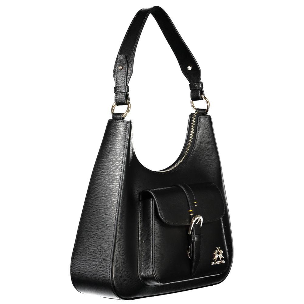 La Martina Black Leather Women's Shoulder Bag