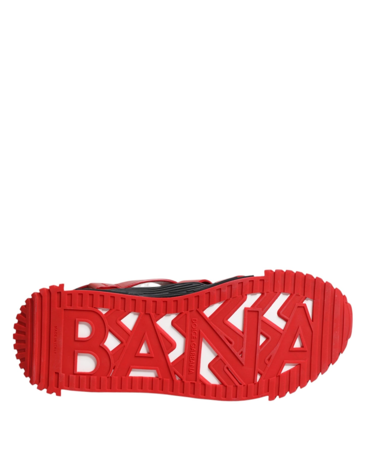 Dolce & Gabbana Red Black Leather Ankle Strap Sandals Shoes