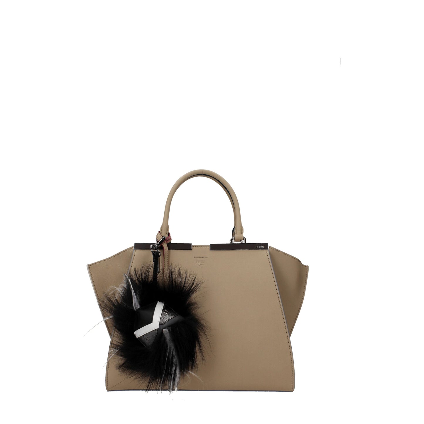 Fendi Black Leather Keychain