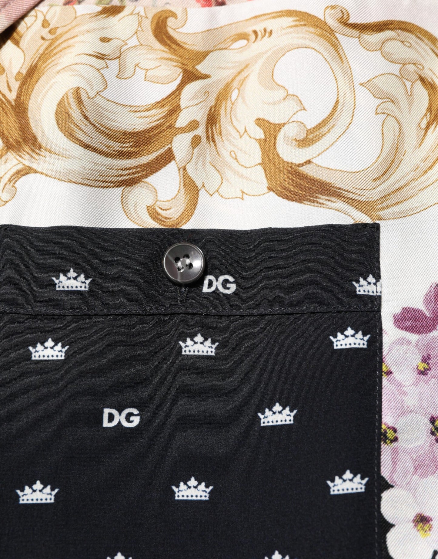 Dolce & Gabbana Multicolor Printed Button Down Casual Shirt