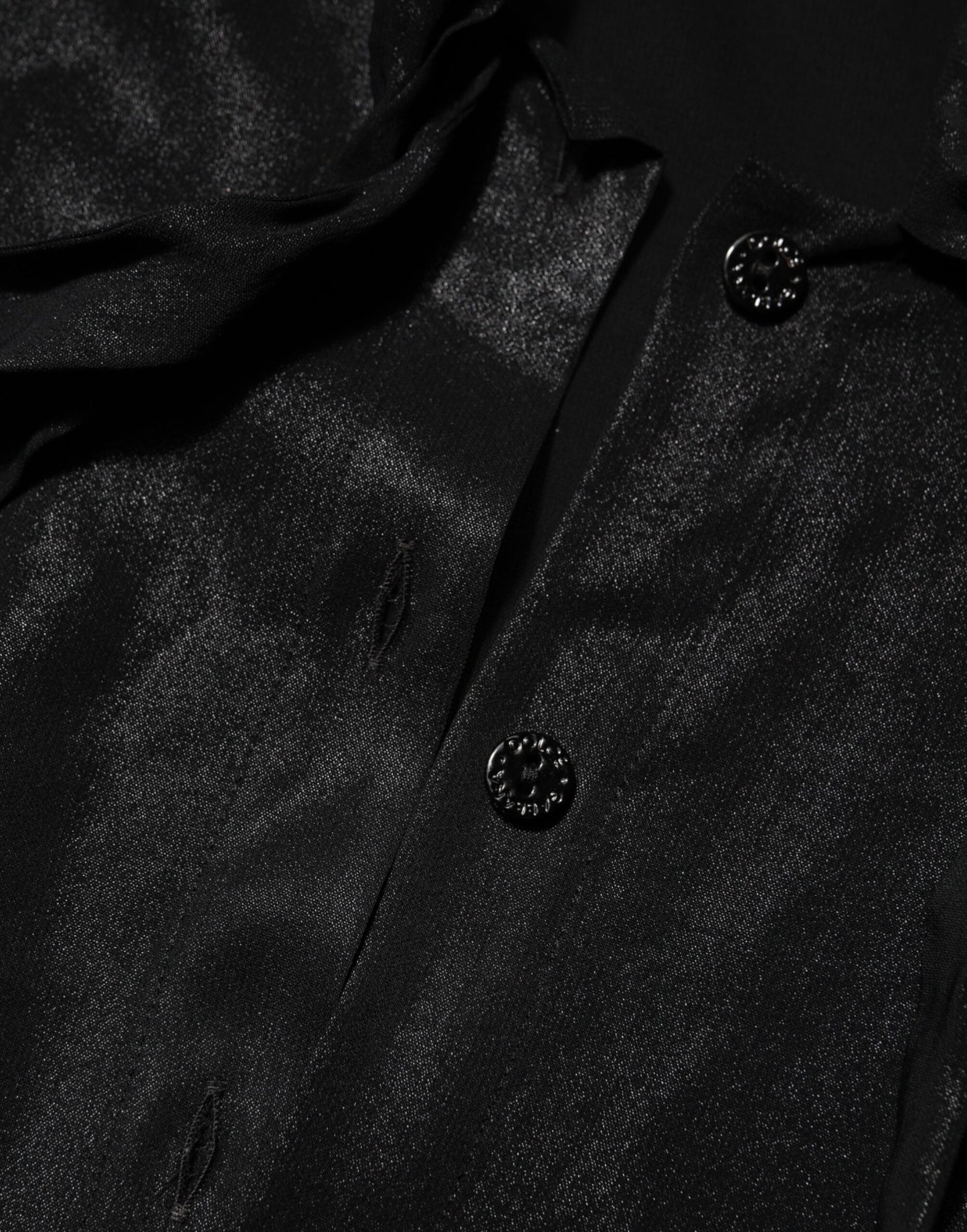 بلوزة دولتشي آند غابانا سوداء من الفيسكوز بأكمام طويلة ورقبة مربوطة