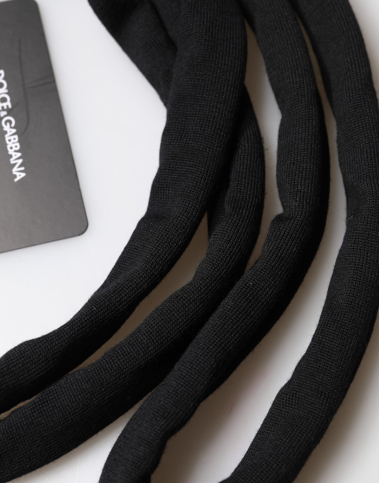 وشاح رجالي من دولتشي آند غابانا، صوف أسود محبوك، شال للرقبة