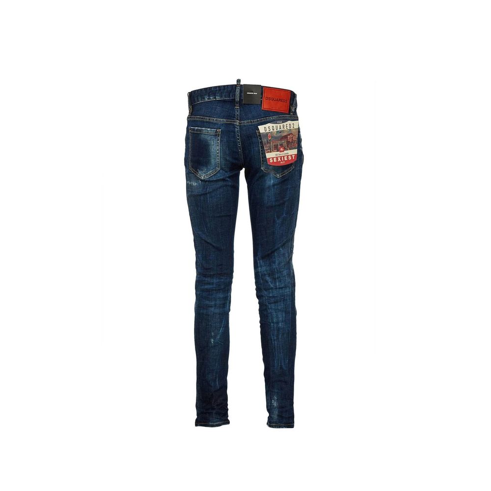 Dsquared² Blue Cotton Slim Fit Jeans