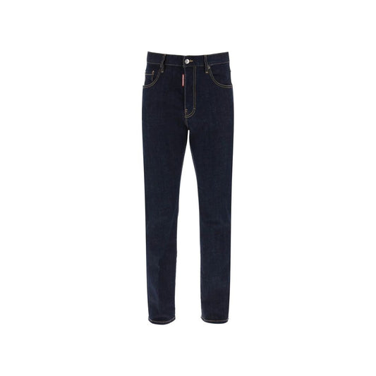 Dsquared² Blue Cotton Straight-Leg Jeans
