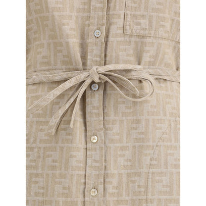 Fendi Beige Cotton Casual Dress
