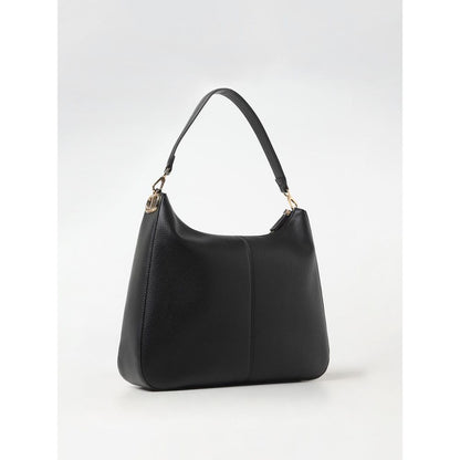 Twinset Black Leather Shoulder Bag