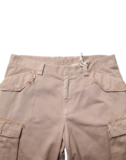 Dolce & Gabbana Beige Straight Cargo Chino Men Trouser Pants
