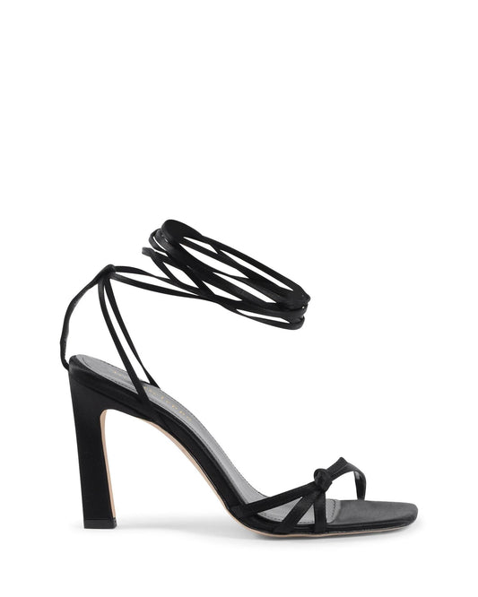 Dee Ocleppo Black Satin Strap-On Sandals