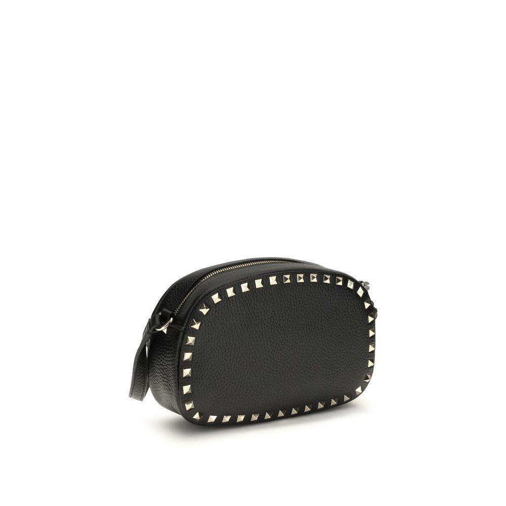 Valentino Garavani Black Calf Leather Bos Taurus Shoulder Bag