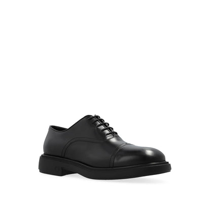 Salvatore Ferragamo Black Calfskin Oxfords And Derbies