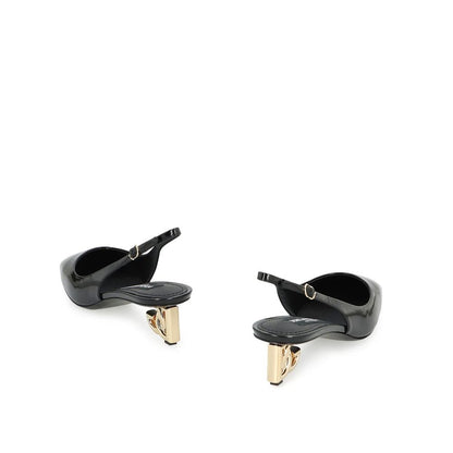 Dolce & Gabbana Black Calfskin High Heel Pumps