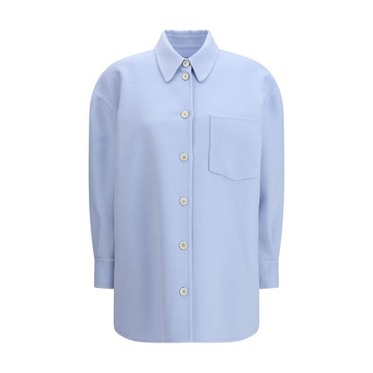 Fabiana Filippi Blue Fleece Wool Shirt