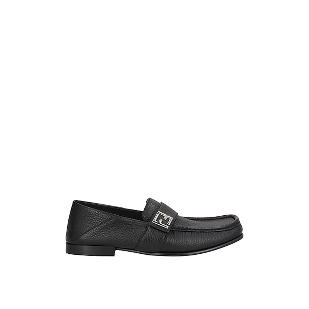 Fendi Black Calfskin Slip-On Loafers