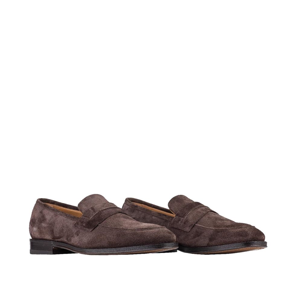 Salvatore Ferragamo Brown Leather Slip-On Loafers