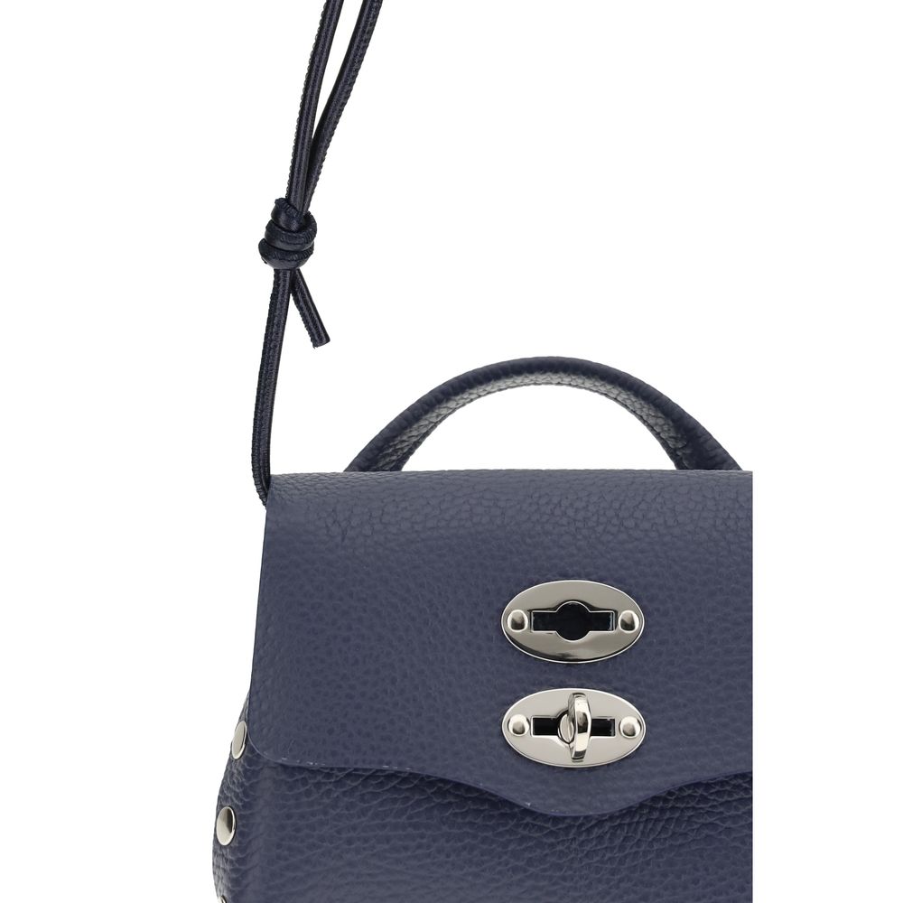 Zanellato Blue Calf Leather Bos Taurus Shoulder Bag
