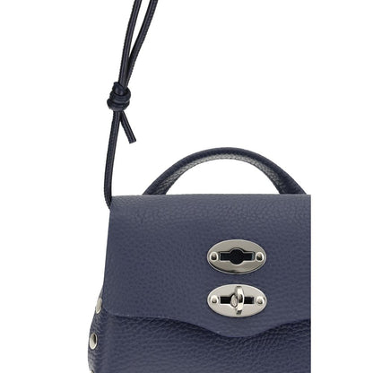 Zanellato Blue Calf Leather Bos Taurus Shoulder Bag