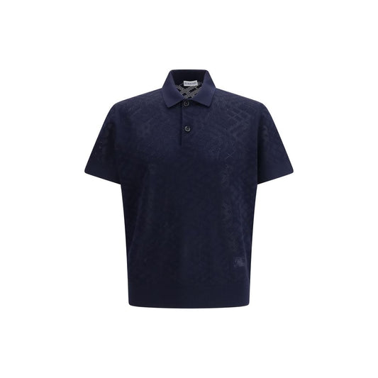 Burberry Blue Wool Polo Shirt
