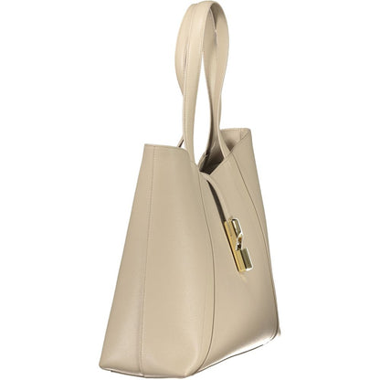 Furla Beige Leather Women Handbag