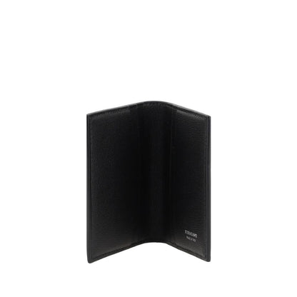 Ferragamo Black Calf Leather Bos Taurus Wallet