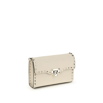 Valentino Garavani Beige Calf Leather Bos Taurus Shoulder Bag