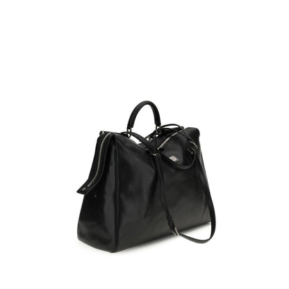 Dolce & Gabbana Black Calf Leather Bos Taurus Shoulder Bag