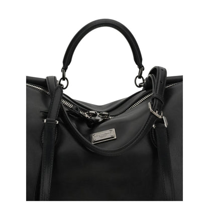 Dolce & Gabbana Black Calf Leather Bos Taurus Shoulder Bag