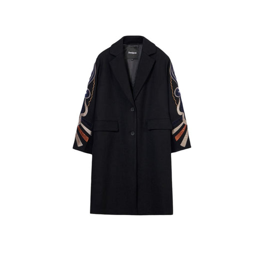 Desigual Black Polyester Coat