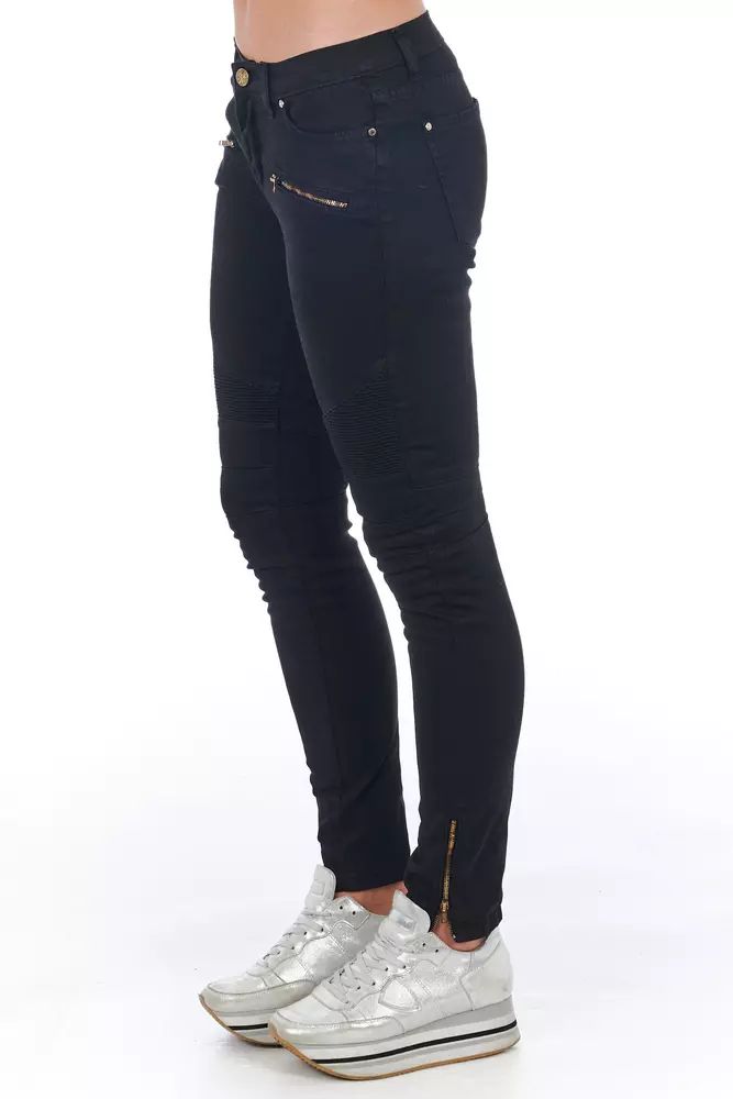 Frankie Morello Black Cotton Skinny Jeans