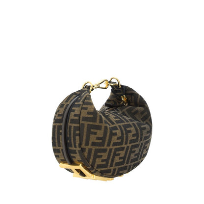 Fendi Brown Fabric Shoulder Bag