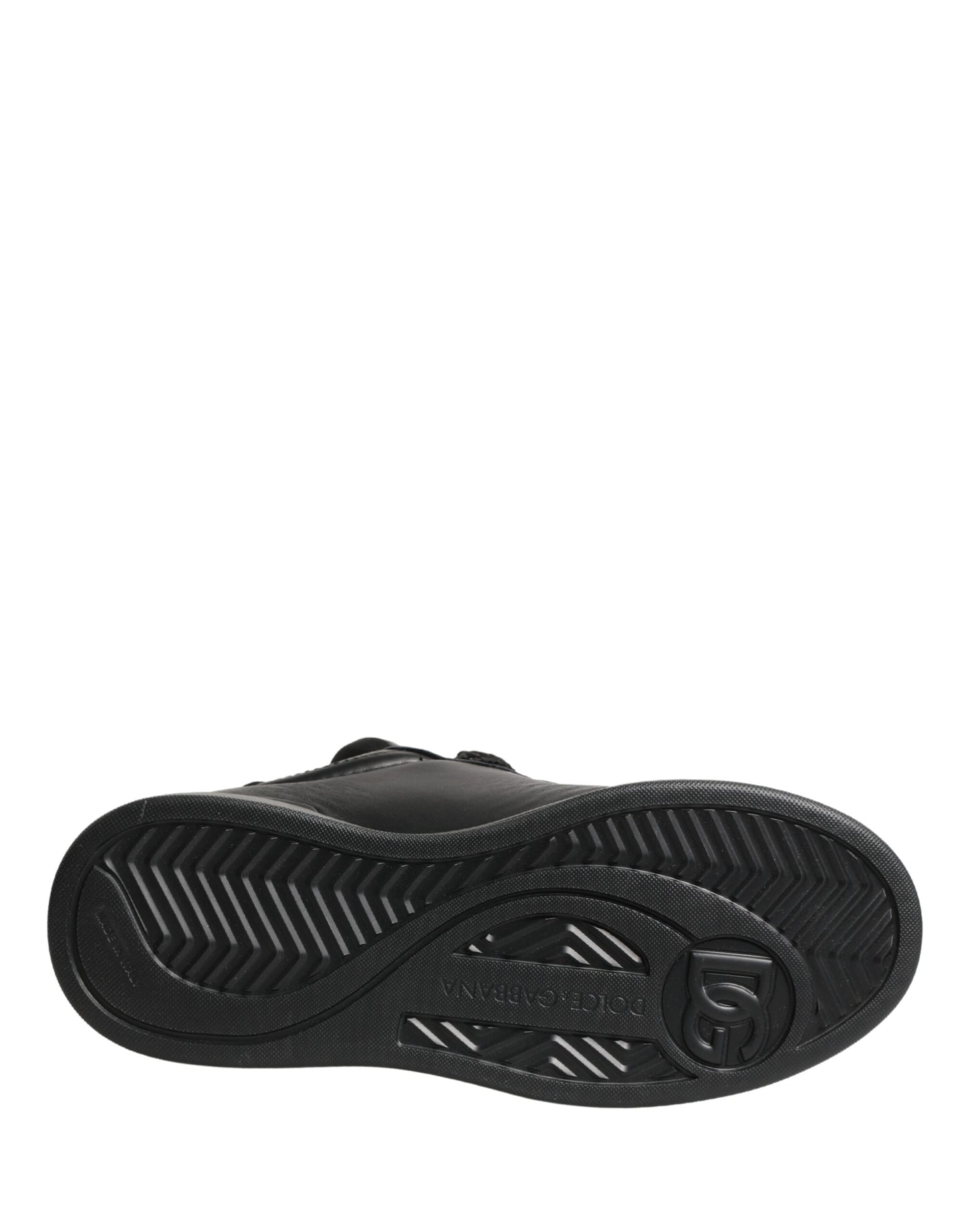 Dolce & Gabbana Black Leather Portofino Low Top Sneakers Shoes