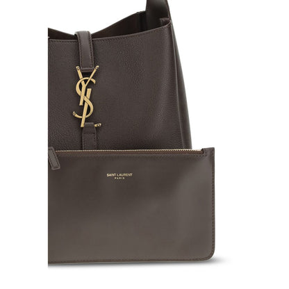 Saint Laurent Gray Calf Leather Bos Taurus Shoulder Bag