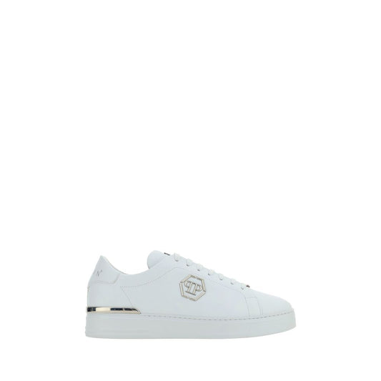 Philipp Plein White Leather Low Top Sneakers