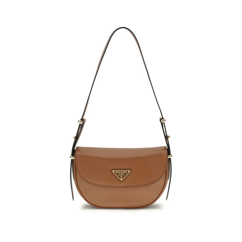 Prada Brown Calf Leather Bos Taurus Shoulder Bag