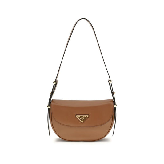 Prada Brown Calf Leather Bos Taurus Shoulder Bag