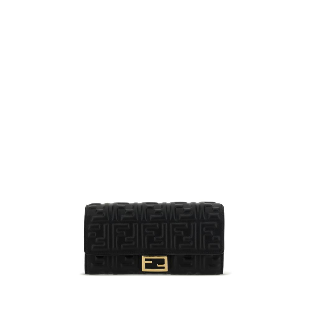 Fendi Black Lamb Ovis Aries Aries Wallet