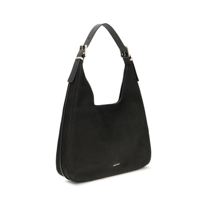 Michael Kors Black Calf Leather Bos Taurus Shoulder Bag