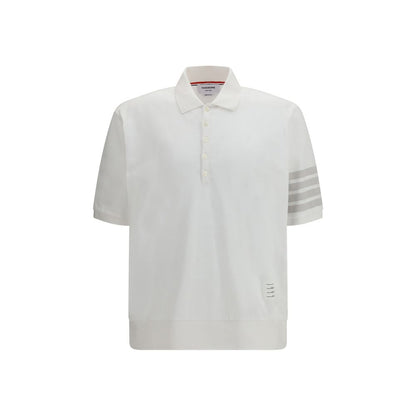 Thom Browne White Cotton Polo Shirt
