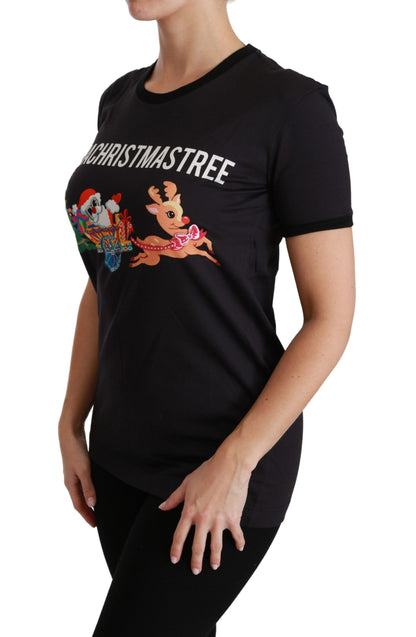 تيشيرت دولتشي آند غابانا أسود بياقة دائرية وطبعة #ImAChristtree