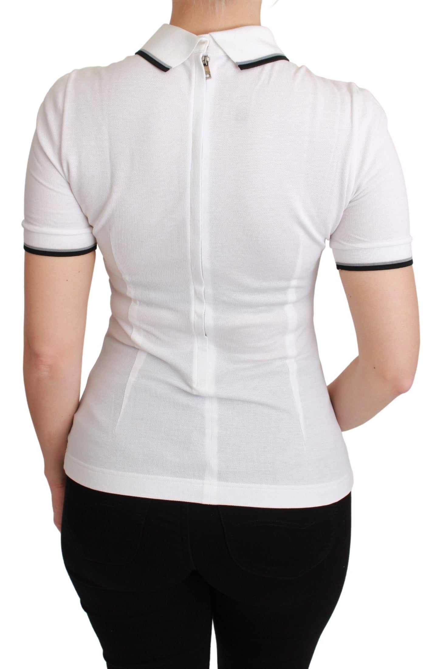 تيشيرت بولو قطني أبيض من دولتشي آند غابانا #dgfamily