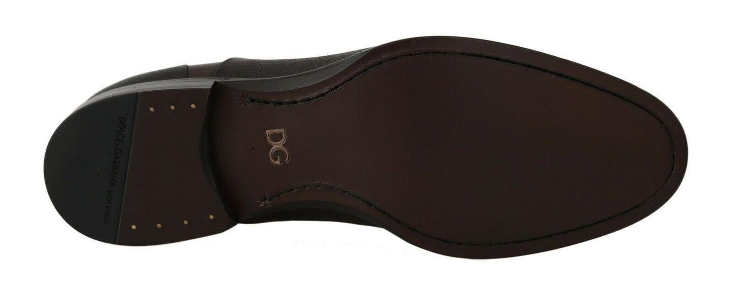 حذاء رجالي رسمي من الجلد البني من دولتشي آند غابانا برباط