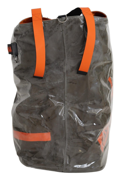 حقيبة تسوق دولتشي آند غابانا قطنية كبيرة للرجال من القماش باللون الأخضر