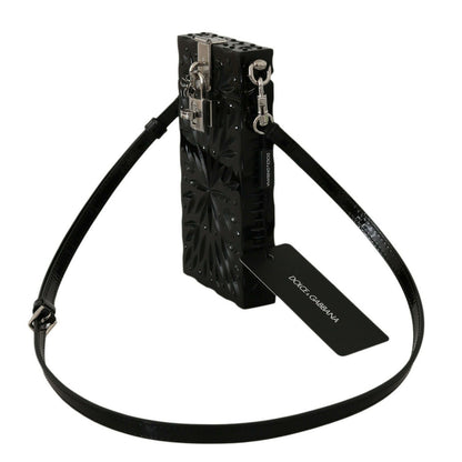 حامل علبة سجائر دولتشي آند غابانا من الكريستال الأسود المصنوع من زجاج شبكي