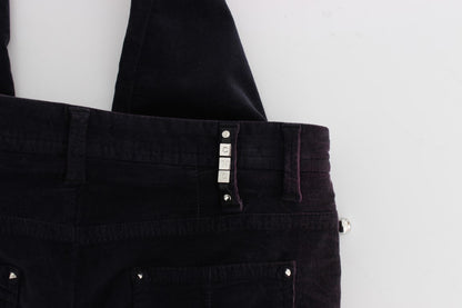 Costume National Purple Cropped Corduroys Jeans