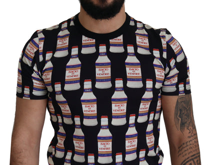 تي شيرت دولتشي آند غابانا قطن أسود من نوع Bacio Di Venere